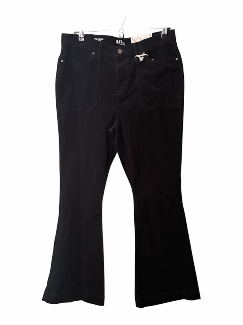 a.n.a Petite Black High-Rise Flare Pants